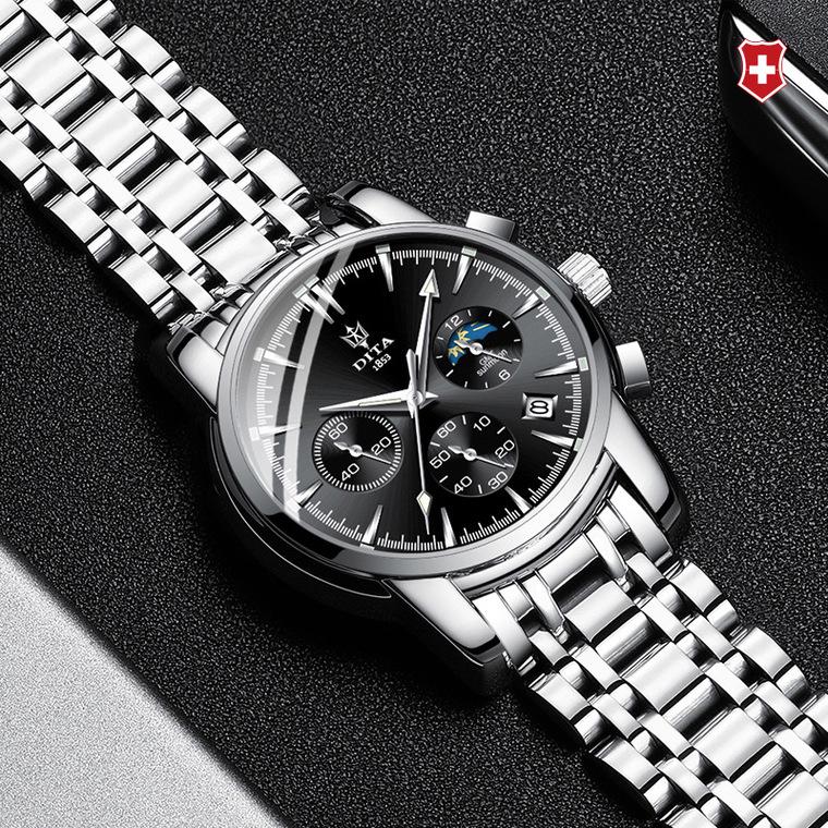 Dita Watch Мужские часы для отдыха Водонепроницаемые автоматические механические спортивные трендовые часы Мужской стальной ремень
