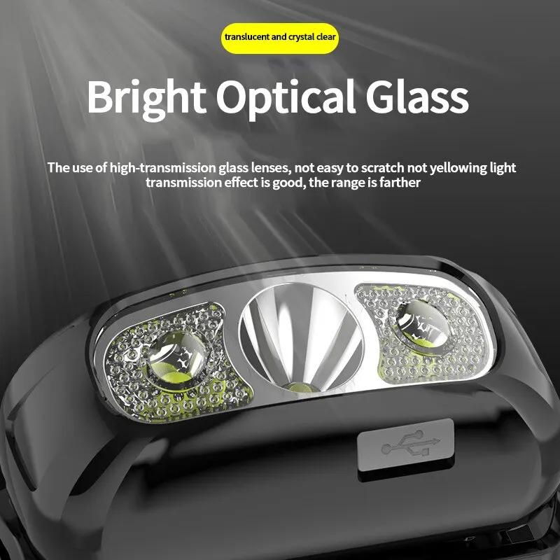 XPG Налобный фонарь с датчиком, перезаряжаемый через USB, индукционный налобный фонарь, уличный водонепроницаемый портативный ночной светодиодный налобный фонарь для кемпинга, встроенный аккумулятор