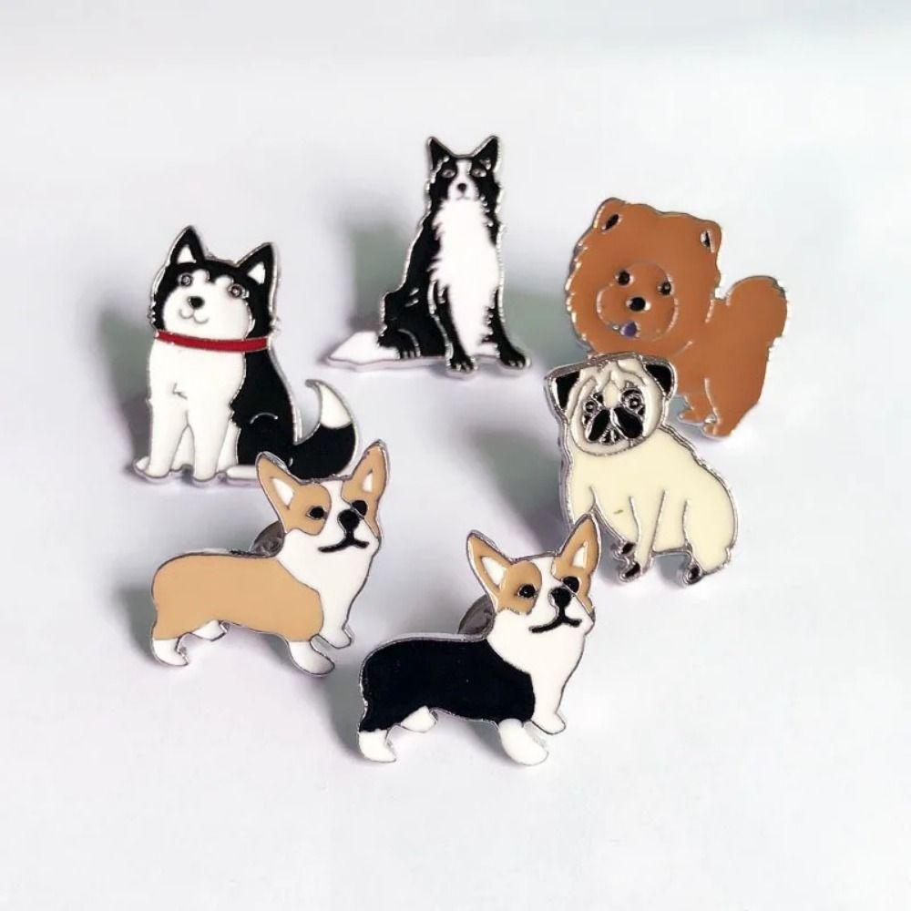 Cartoon Dog Dog Animal Enamel Pins Bulldog Cartoon Metal Badge Pet Dog Brooch Kid Gift