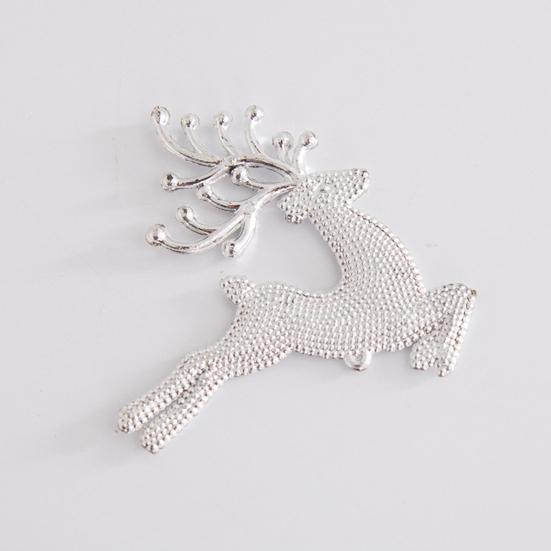 10 шт. Пластиковые подвесные украшения в виде оленей, Блестящие украшения в виде лосей для рождественской елки, Праздничные украшения для вечеринки, Рождественские подарки