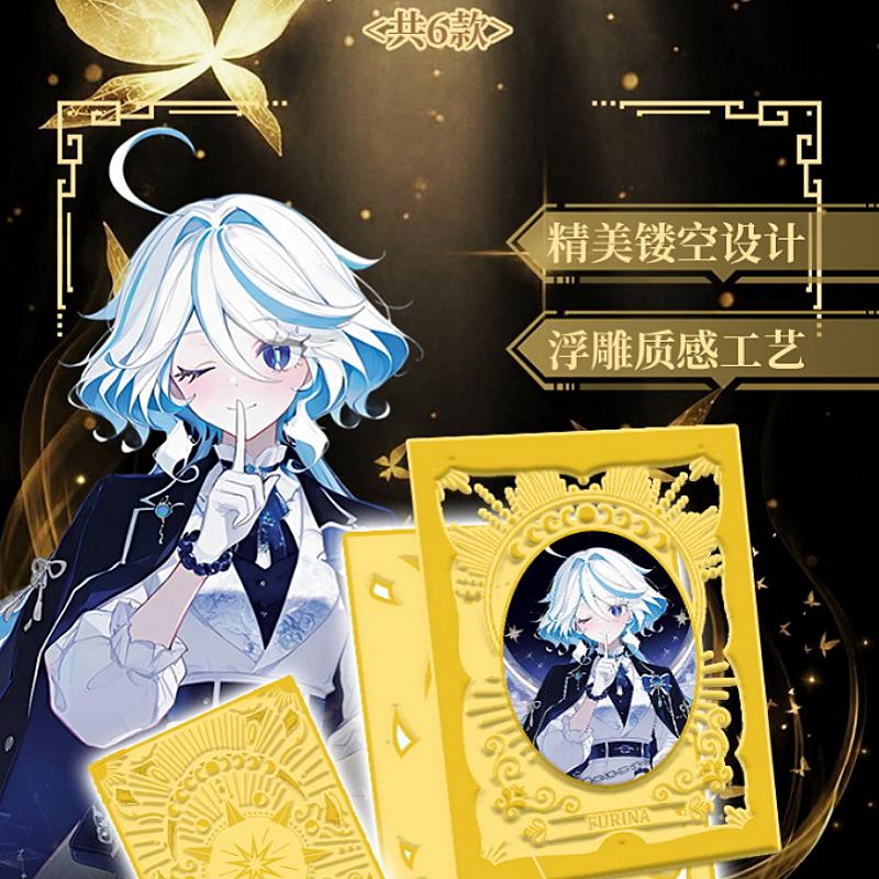 New Genshin Impact Landscape Scroll Card Metal Relief Enamel Diamond Card Teyvat Limited Numbered Collectible Game Card Gift Toy