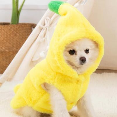 Костюм для собак-бананов на открытом воздухе на Хэллоуин, одежда для домашних животных, зимнее тепло, плюшевые собаки, одежда для милых животных из мультфильмов, аксессуары