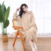 Women's Winter Wearable Hooded Bathrobe - Princess Style, Long-Sleeved, Thick Absorbent Coral Fleece Bath Skirt