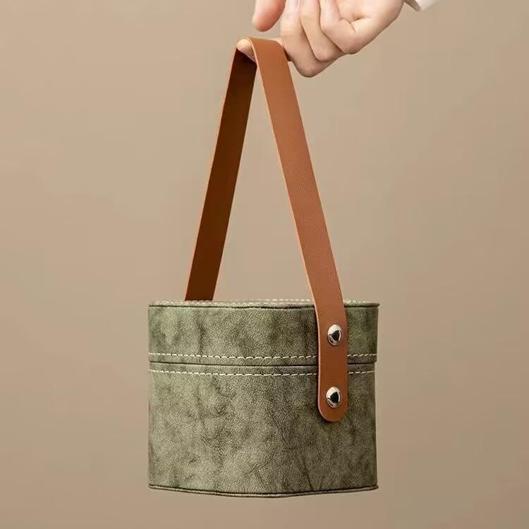 Outdoor Travel Tea Set Portable Express Cup One Pot Two Cups Ceramic Car Camping Kung Fu Tea Set