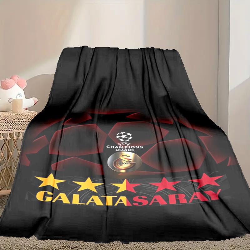 [1 шт. Плед Galatasaray SK] Всесезонный Плед - Уютный Плед для Дивана, Кресла, Декора Дома, Плед для Дневного Сна с Цифровой Печатью
