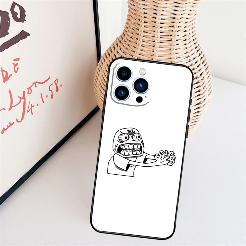 Чехол для телефона с мемом Troll Face для iPhone 16 Pro Max 14 13 12 11 15 17 Pro Max mini 15 16 Plus 16e Задняя крышка