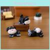Cute Schnauzer Resin Figures For Car Dashboard Desktop Cartoon Animal Decor