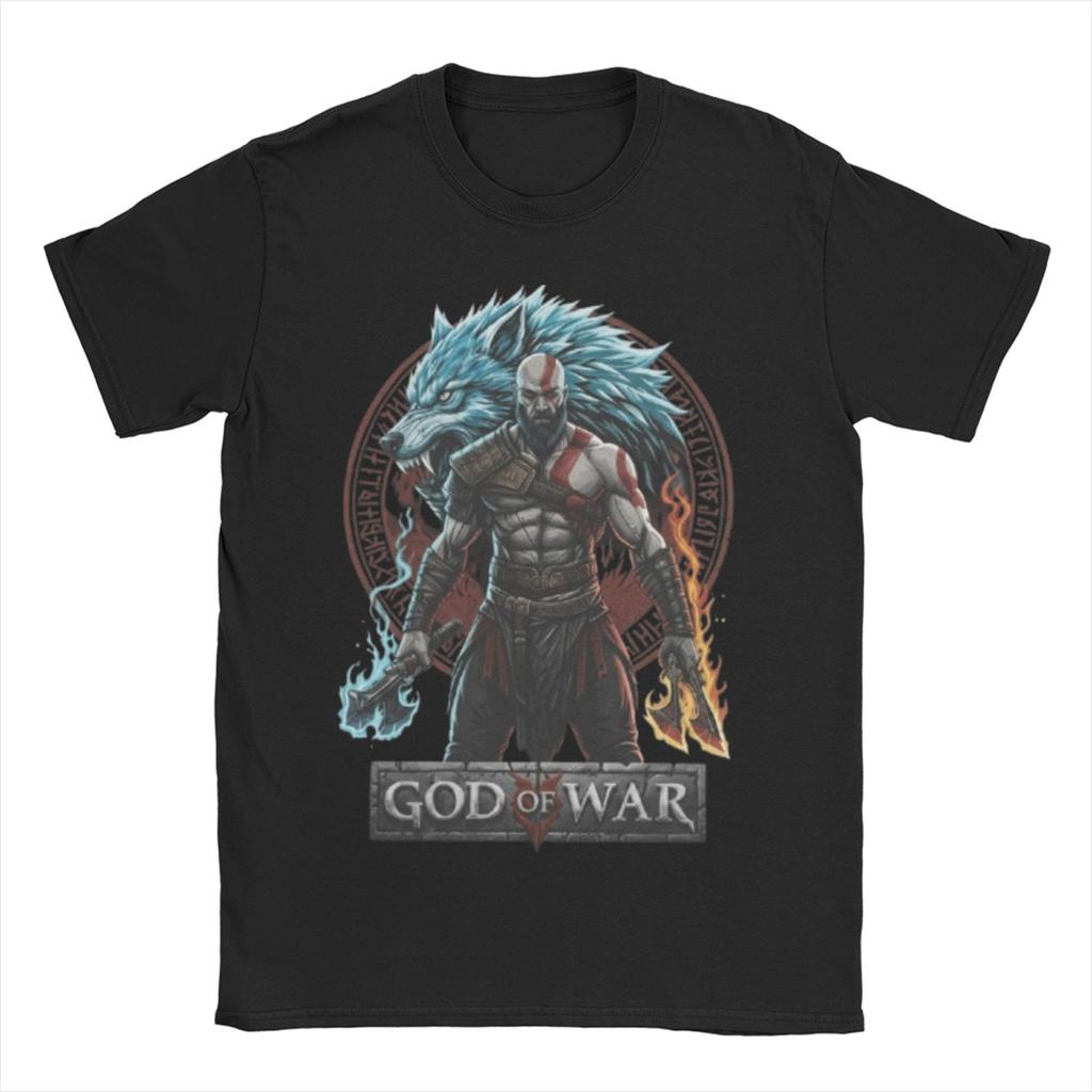 Unisex Womens Gaming Kratos God of War T Shirt Cotton Clothes Crazy Short Sleeve Round Collar Tee Shirt 4XL 5XL 6XL TShirt