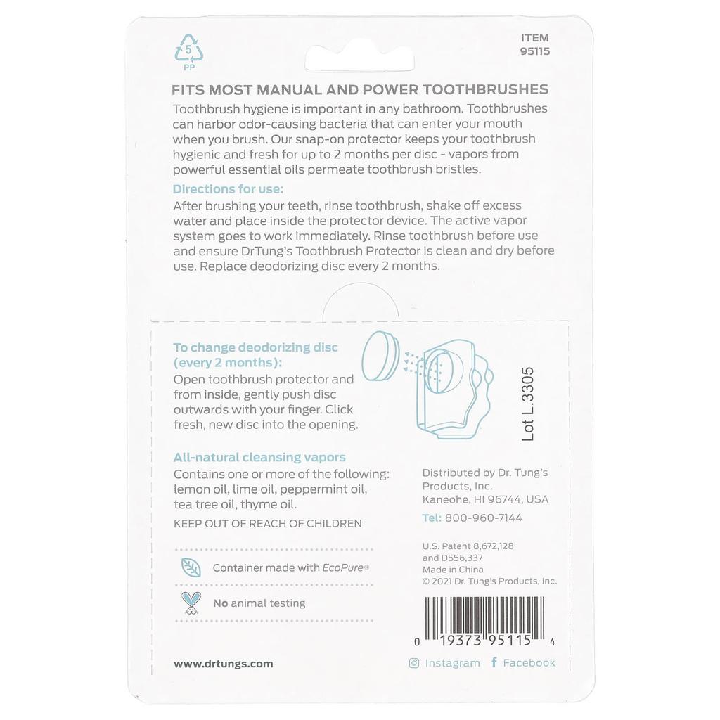 Dr. Tung's Головка зубной щетки, свежий лайм, 4 шт.