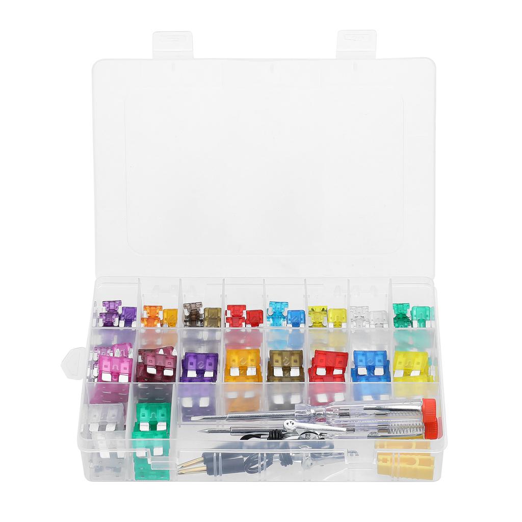 300pcs Fuses Assortment Kit Plug-in Blade Fuse with 2 Circuit Testers Storage Box for Car Truck SUV