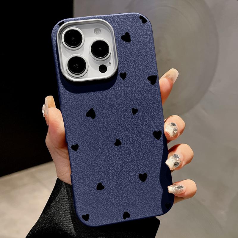 Для Magsafe Magnetic Black Love Hearts Матовый чехол для телефона iPhone 16 15 Pro 14 Plus 13 12 Pro Max 11 Противоударный мягкий TPU Тонкий кожаный текстурный чехол