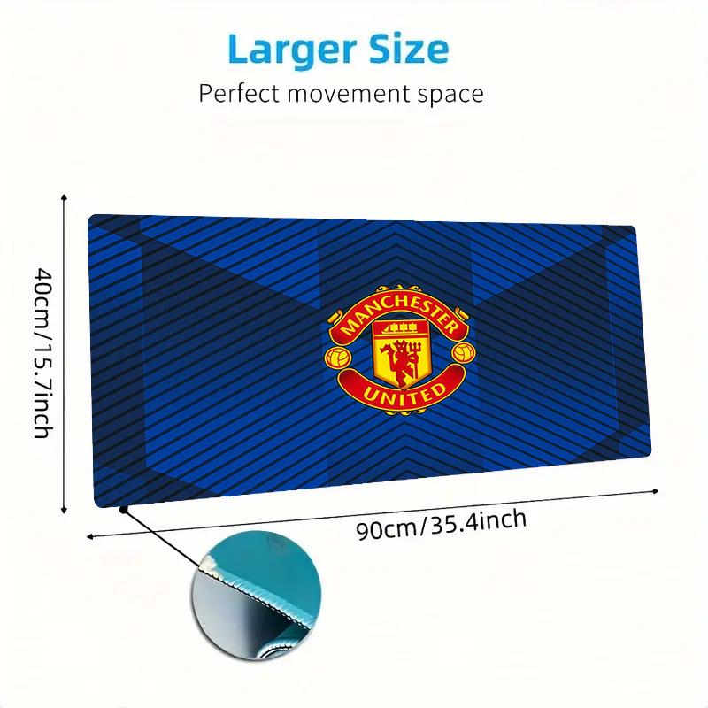 Man Utd2 Print Cushion Non-slip Laptop Tablet Big Mousepad XXL Mat Mini PC Playmat With Lock edge
