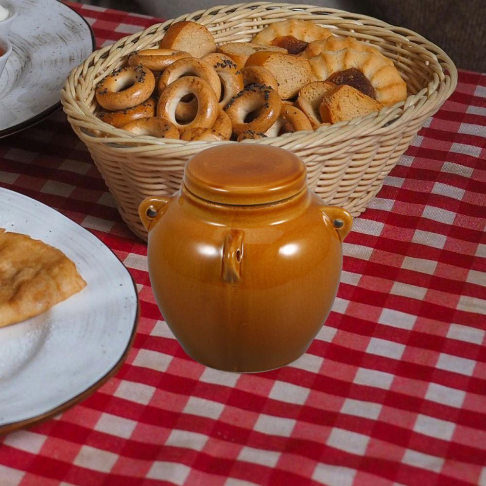 Large Capacity Kimchi Pickling Pot Ceramic /Mason Lid Pickels Making Containers  Onions