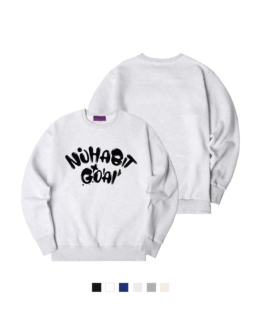 NUHABIT N/H Paint Logo Oversized Fleece-Lined Sweatshirt (Som4-4Nh1268)