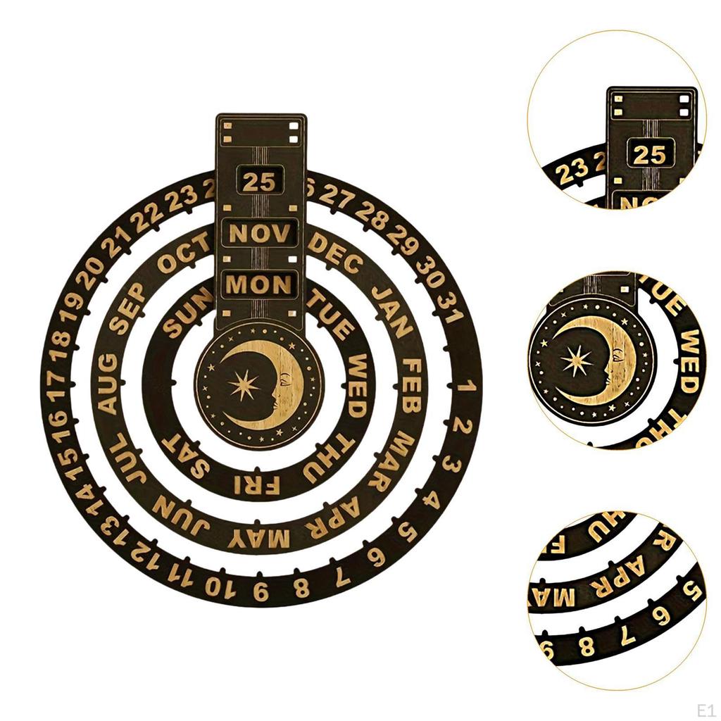 Вращающийся календарь Вечный настольный многоразовый предмет искусства для творчества Коллекционное украшение