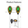 4-в-1 цифровой измеритель влажности почвы PH, измерение температуры и влажности почвы, детектор измерения солнечного света в окружающей среде