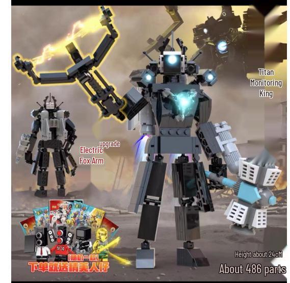 Titan Clockman and TV Man Figurine Building Blocks Set