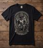 Aztec Warrior Amor Verdadero T-Shirt, Black and White Sacred Legend Illustration