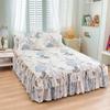 Bed Skirt Cotton Bedspread Set Embroidery Bed Dress Pillow Cases 3 Pieces/Set For King/Queen Double 1.5/1.8/2M Sheet Cover