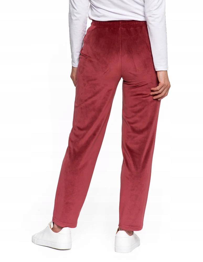 Women's Velvet Pants with High Waist, Straight Leg, Soft MORAJ 3XL PURPLE