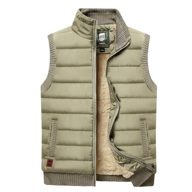 Autumn and Winter Men's Casual Vest Plus Velvet Stand Collar Plus Size Warm Vest Jacket Men's Clothing