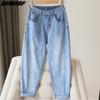 Summer Jeans Pants Women Pants Loose Casual Denim Harem Female Casual Trousers Big Blue Pants 5XL
