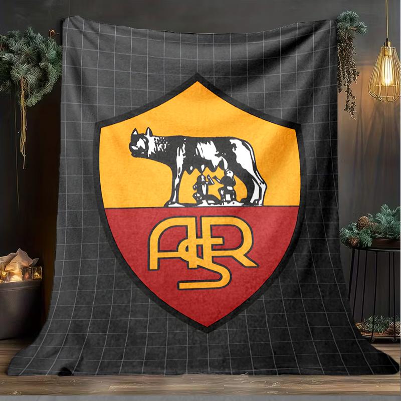 1PC Rome Wolf Football club Printed Soft Flannel Blanket Throw for Adult Bedroom Living Room Sofa Camping Travel Fan gifts Christmas Gifts