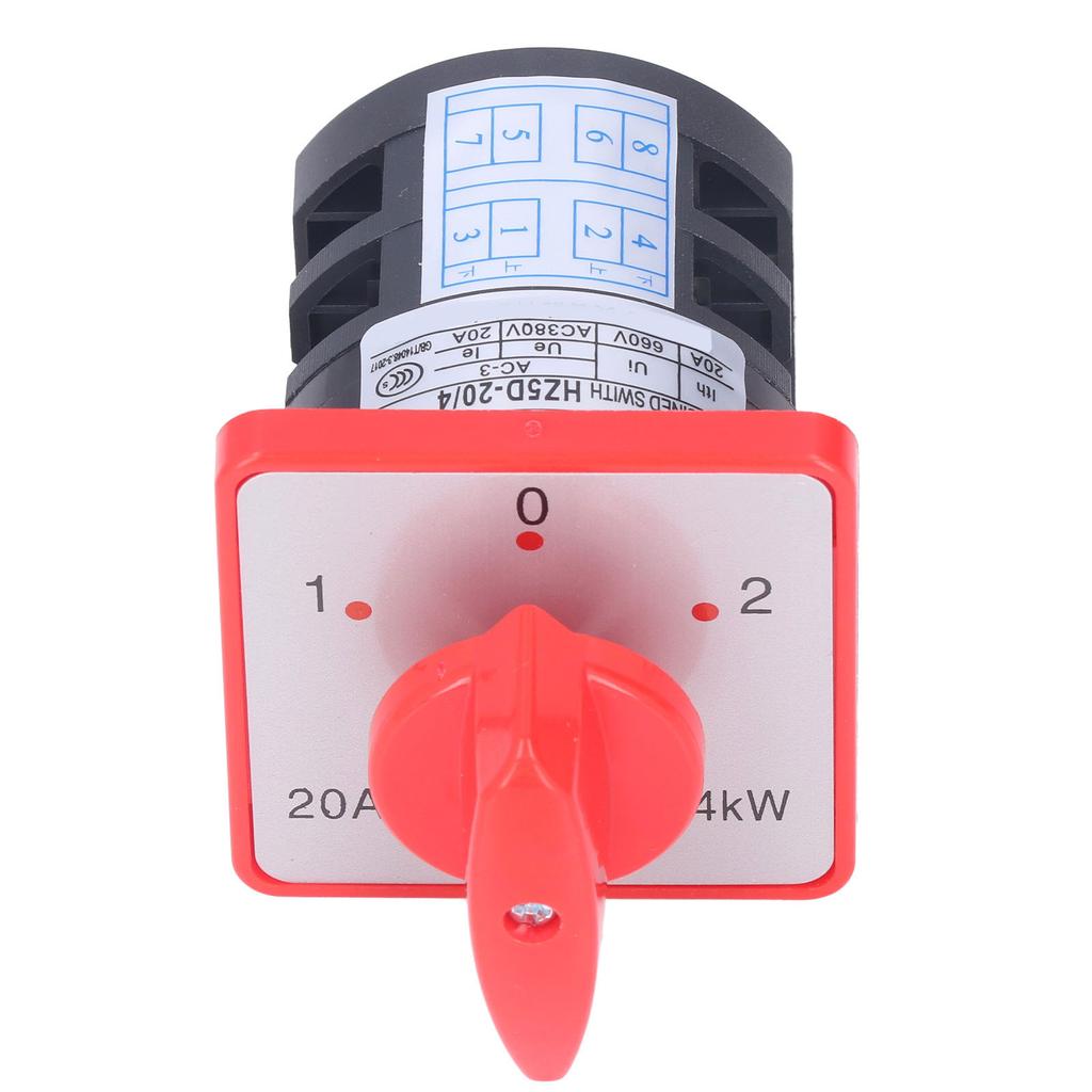 Changeover Switch 2 Pole 3 Position Cam Changeover Control Selector Switch for Motor AC380V