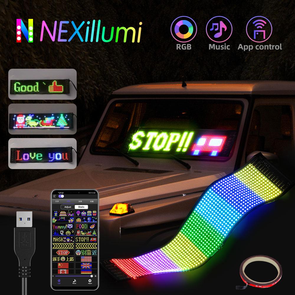 Светодиодная матричная пиксельная панель, USB 5 В, гибкий адресуемый RGB-узор, граффити, прокручивающийся текст, анимационный дисплей, автомагазин, приложение Bluetooth