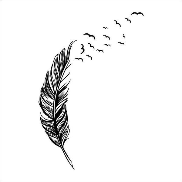 Premium Quality Removable Flying Feather Design Wall Stickers For Elegant Home Decor