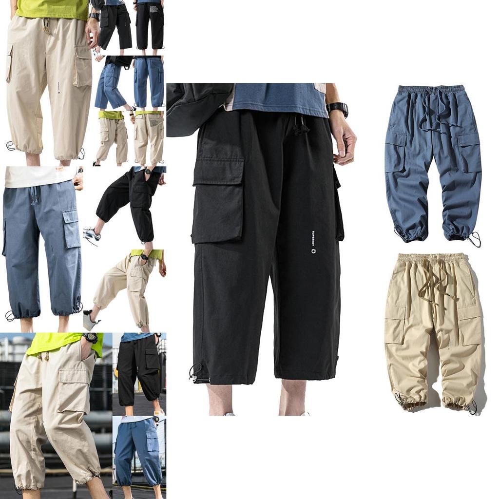 Relaxed Fit Men Capri Short Pants With Adjustable Ankles For Casual And Beachwear