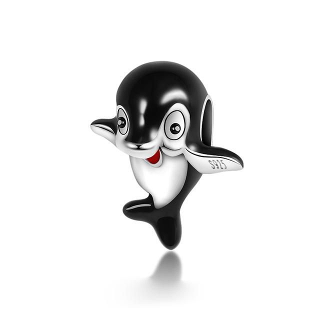 Стерлингового серебра 925 пробы, сердце, лапа животного, прозрачная снежинка, сверкающая корона, подвеска в виде тыквы, подходит для оригинального модного браслета