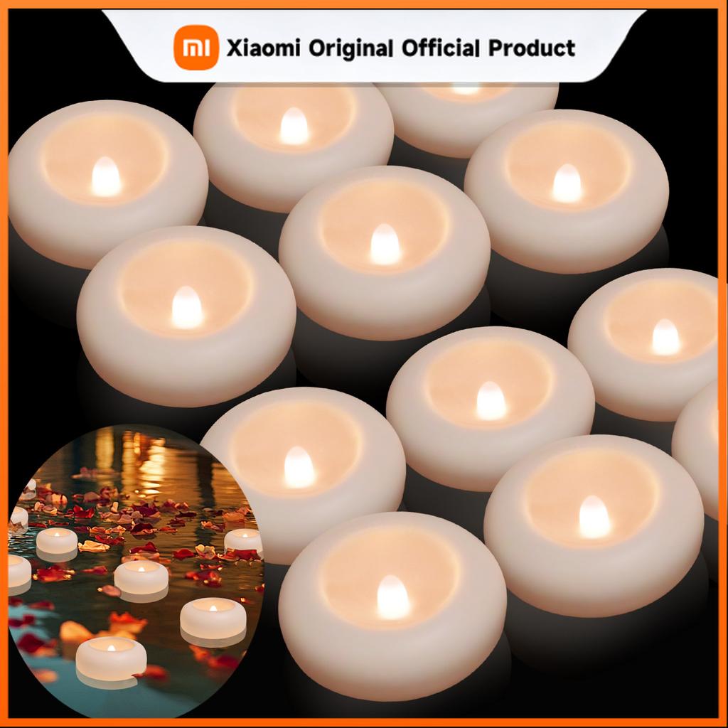 Xiaomi 12/24 шт. Водонепроницаемые Безпламенные Плавающие Чайные Свечи Электрические Мерцающие Светодиодные Свечи Для Свадебной Вечеринки Бассейна&СПА Домашнего Декора