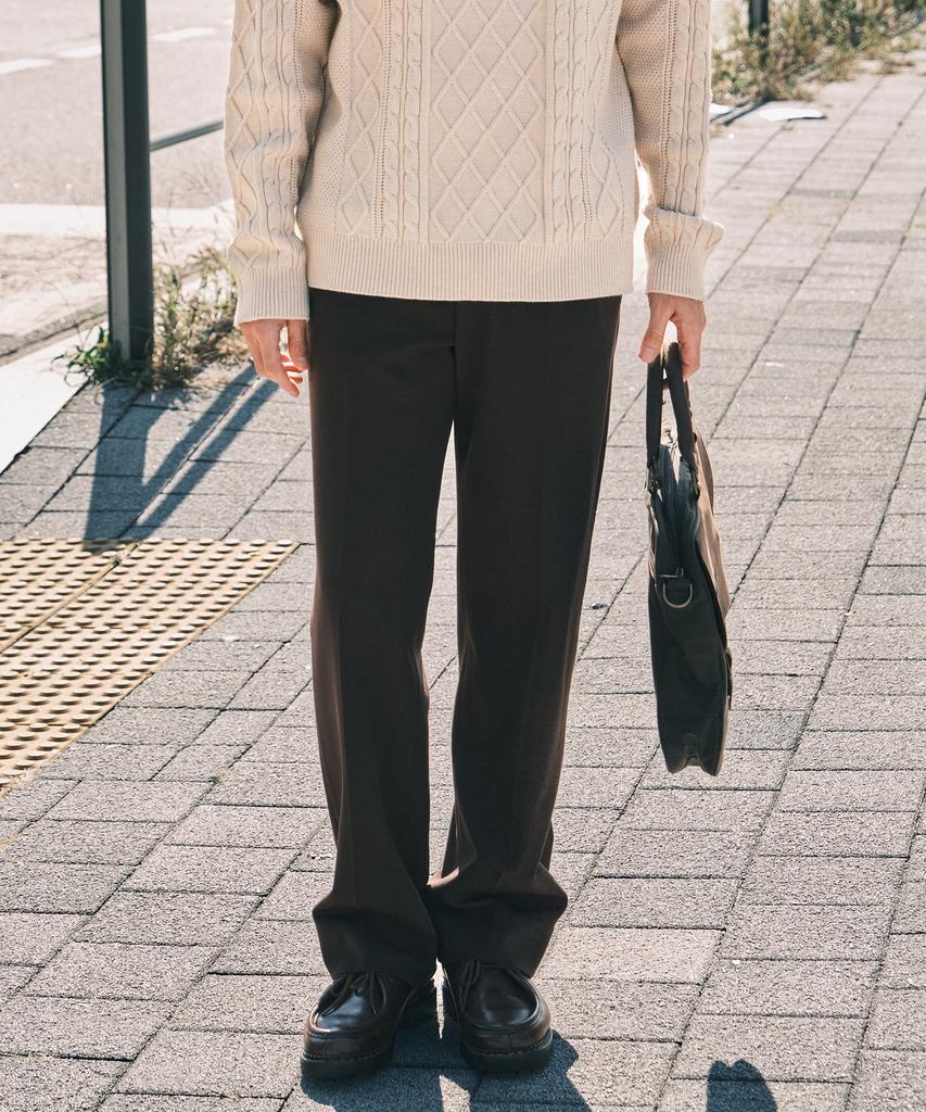 STCO Brushed Wide Slacks_Brown_Spaxa13Wsh