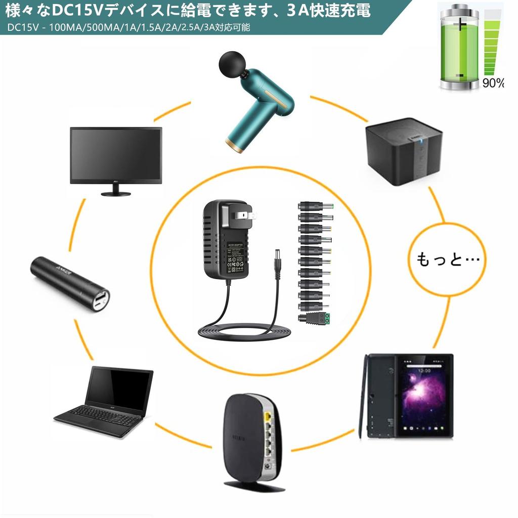 Переходник-разъем общего назначения 15 В 3 А адаптер переменного тока, совместимый с адаптером питания 2 А 1 А постоянного тока 15 В для замены зарядного устройства для питания Air PC 15 В адаптер постоянного тока