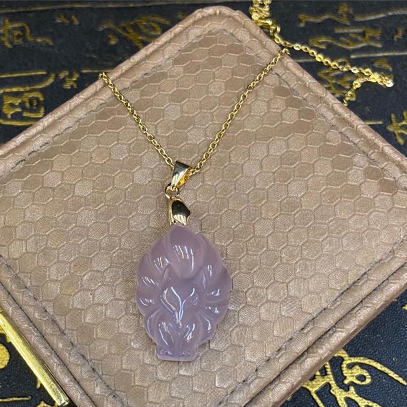 Ожерелье-цепочка с подвеской в ​​виде девятихвостой лисы, унисекс, китайское животное, ручная резная лиса, для мужчин и женщин, счастливый ювелирный подарок