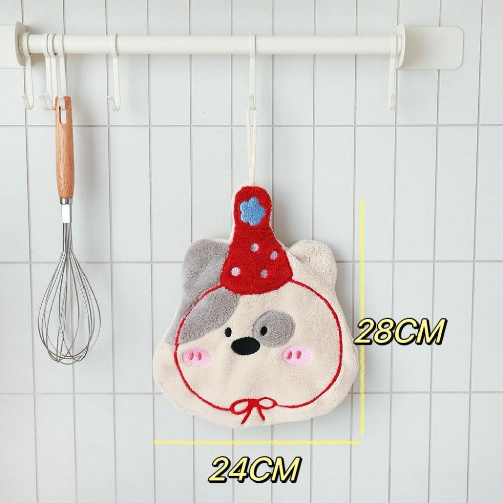 Kitchen Bathroom Small Towels Embroidered Puppy Hanging Towel Durable Hand Towel