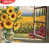 Huacan Diamond Painting 5d Sunflower DIY Mosaic Vase Full Square/Round Diamond Embroidery Flower Home Decor Craft Kit