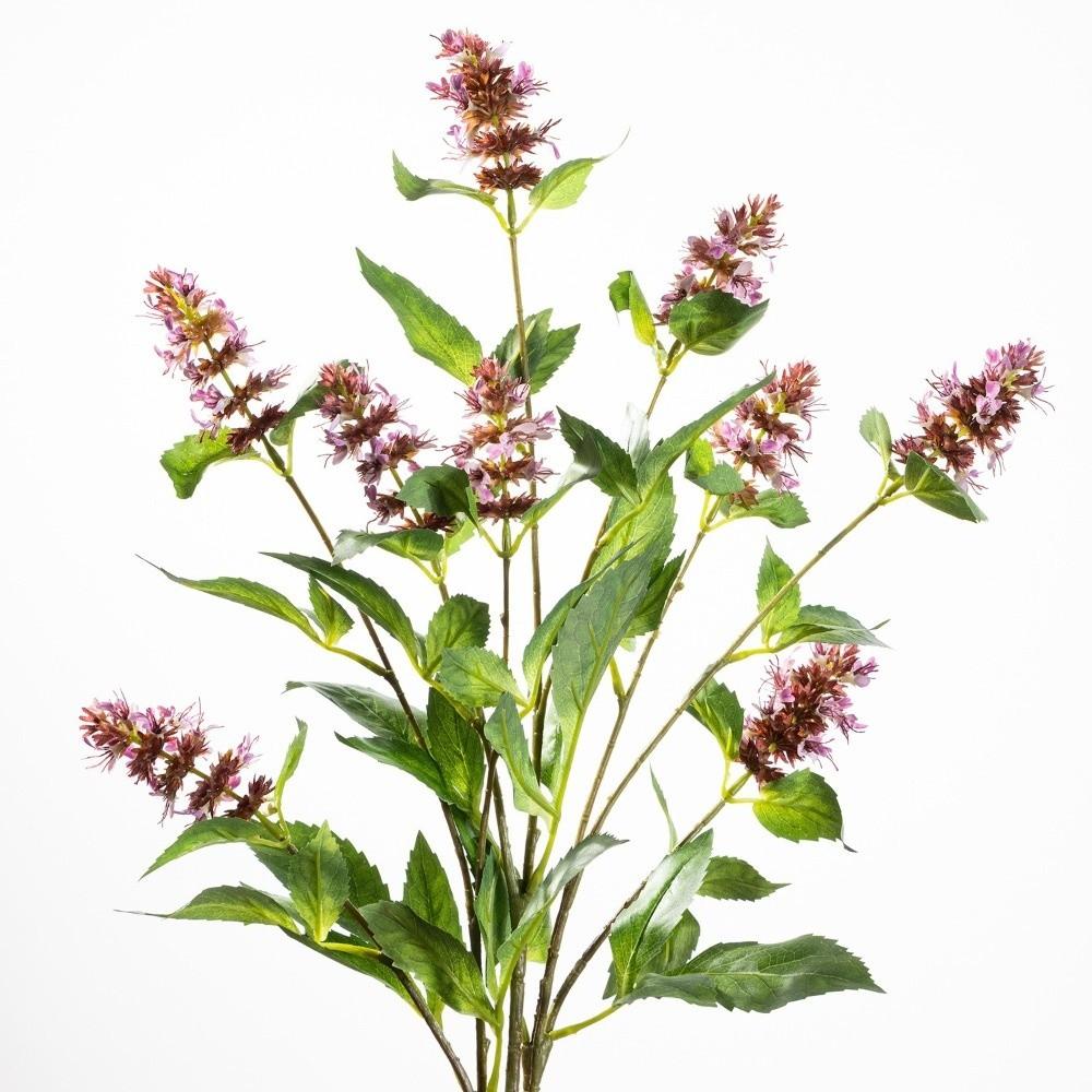 Tall Stem Artificial Pogostemon Stem 3 Head Pogostemon Cablin Fake Patchouli Branch Holiday Party