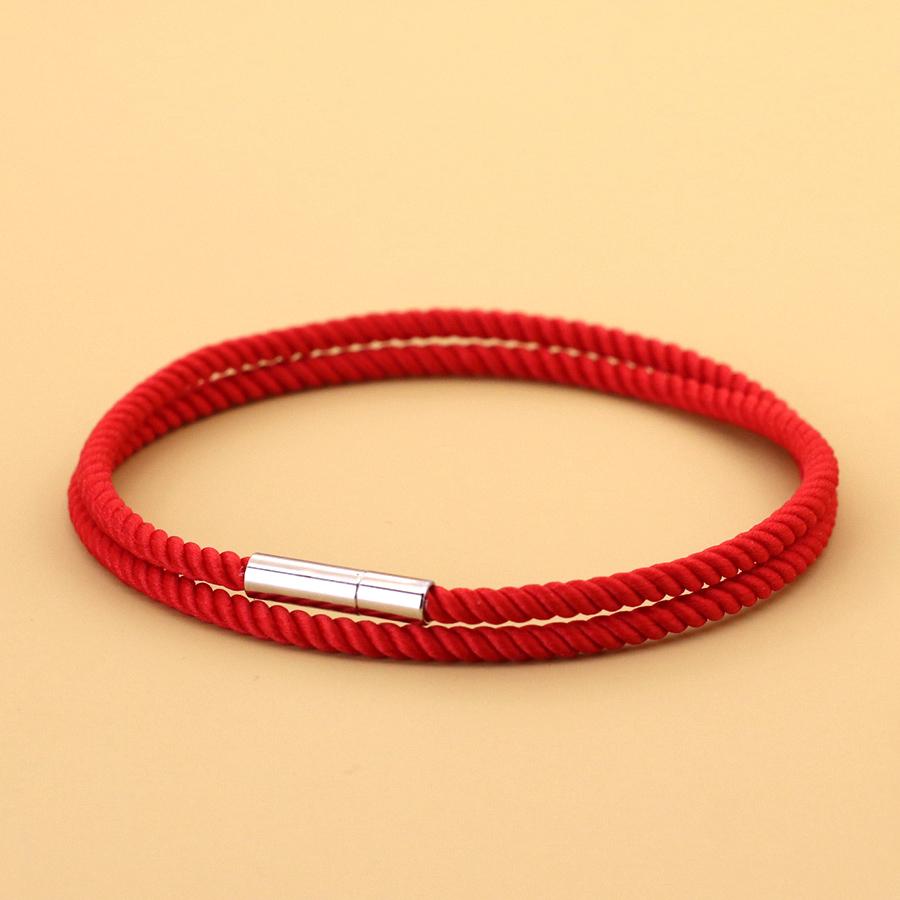 Новый красный браслет женский двухслойный миланский канат из нержавеющей стали магнитная застежка спортивный браслет мужской манжета ювелирные изделия