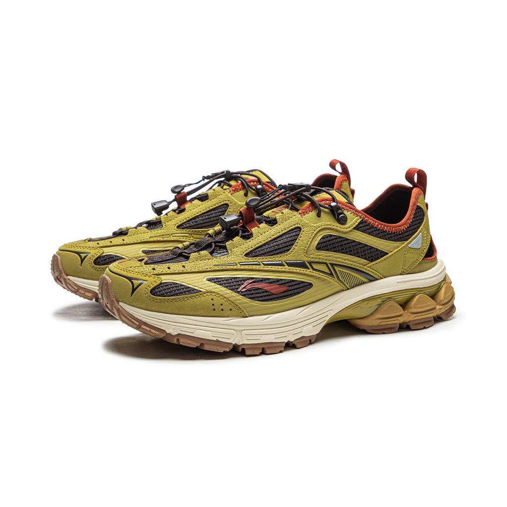Li Ning Fuyou 2.0 Trail V3 Удобные Амортизирующие Прочные Низкие Повседневные Беговые Кроссовки Мужские Зеленый Черный ARXW021-4