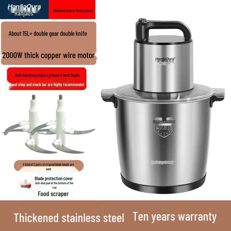 High-Power Multi-Functional Meat Grinder & Food Processor - Dough, Chili, Garlic, Ginger, Meat Paste