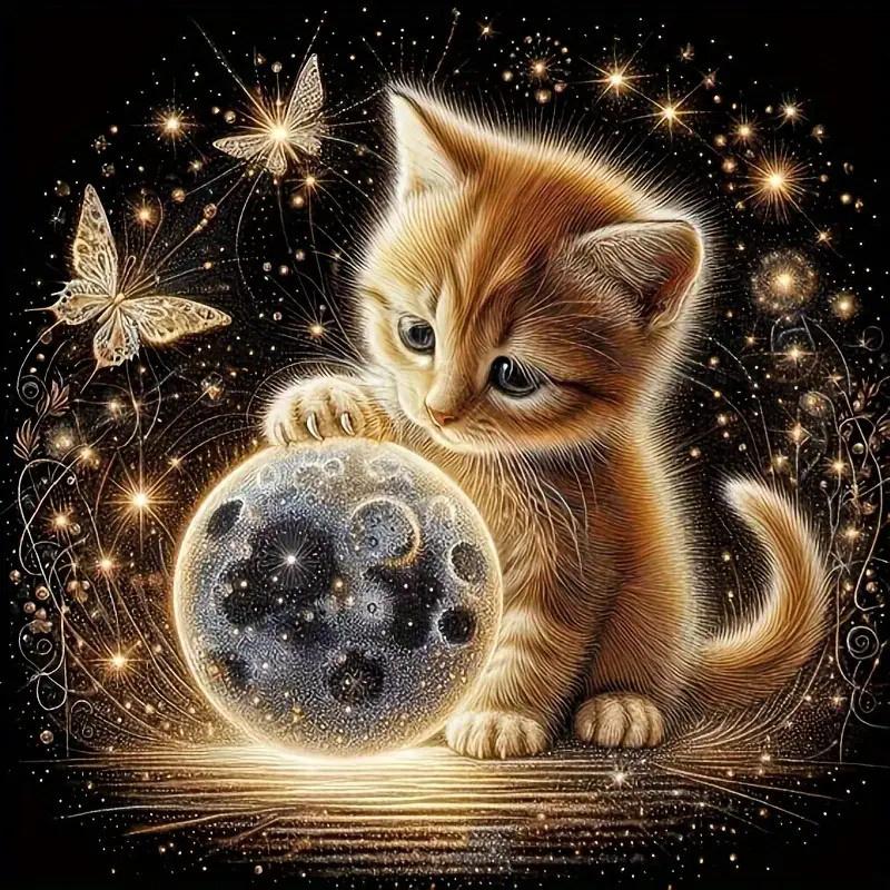 DIY Алмазная картина Животные в темноте Набор для вышивки крестом Мозаичное искусство Алмазная картина Полный круг Алмазное украшение для дома