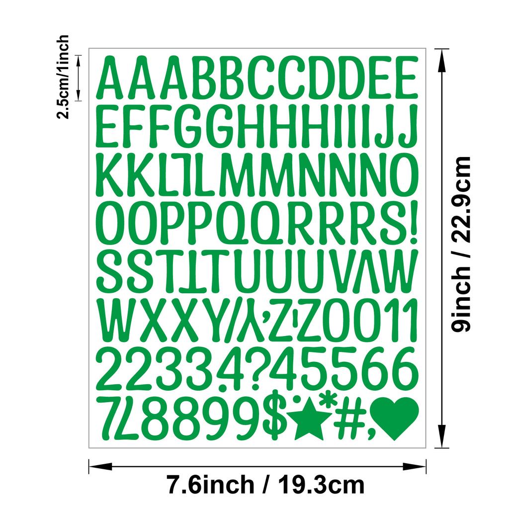 1 Inch Letter Sticker Art Body Vinyl Sticker DIY Handmade Kitchen Label Letter Sticker