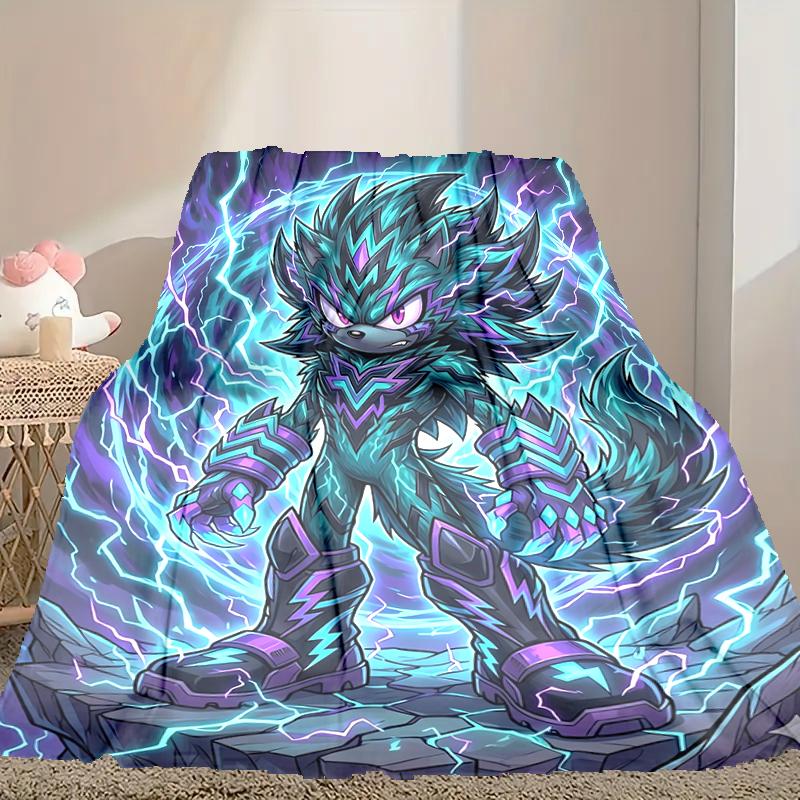 1pc Snug SONIC Blanket, Lightweight & Durable Print Blanket, Perfect for Home, Couch, Bed, Picnic, Travel, Office