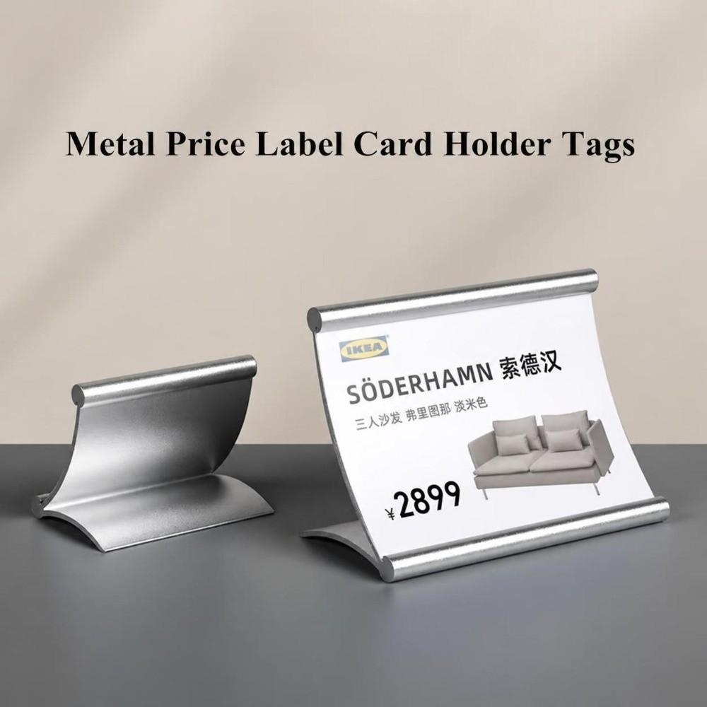 Portable Aluminum Alloy Table Sign Holder Pull-out Label Display Stand Menu Card Holder Retail Shop