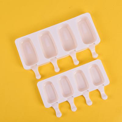 Силиконовая форма для замороженного мороженого, форма для сока, эскимо, леденцов на палочке - 4 ячейки