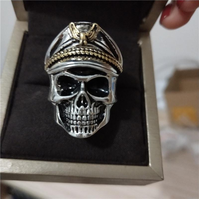 Винтажное панк кольцо с черепом Мужское модное открывающееся регулируемое кольцо AVE