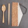 Wooden Cutlery Sets With Spoon Fork, Environmentally Friendly, Travel Portable, Tableware, Chopsticks, Cloth Bag