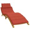 Sun Lounger Cushion Melange Red 186x58x4 cm Fabric